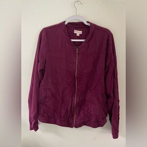 Merona Maroon Full Zip Moto Jacket - Size XXL